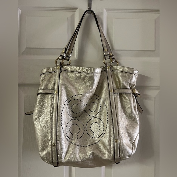Coach Handbags - Coach Audrey metallic gold bag. Very good used condition!